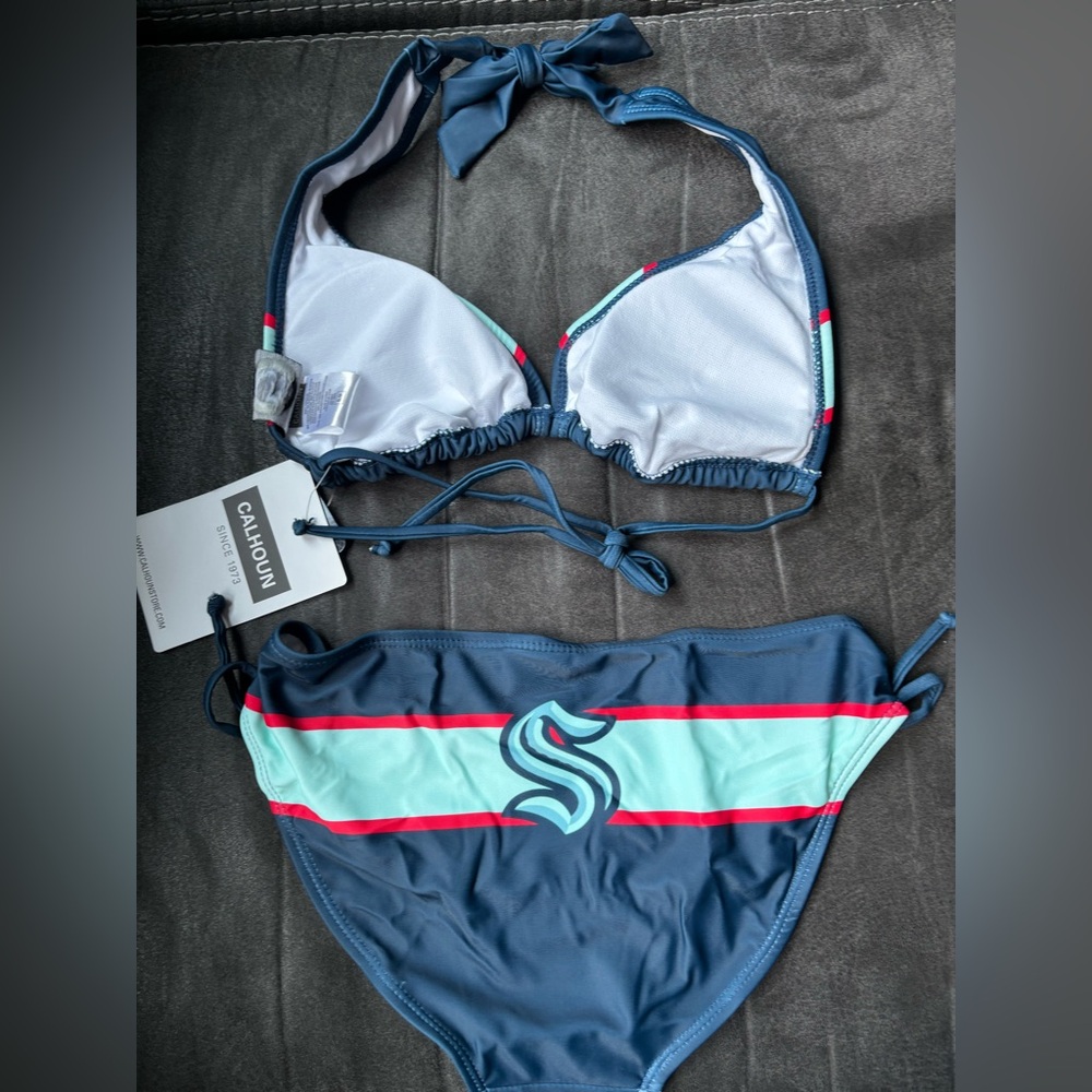 NHL Blue and Red Bikini Sporty Swimwear - Picture 3 of 3